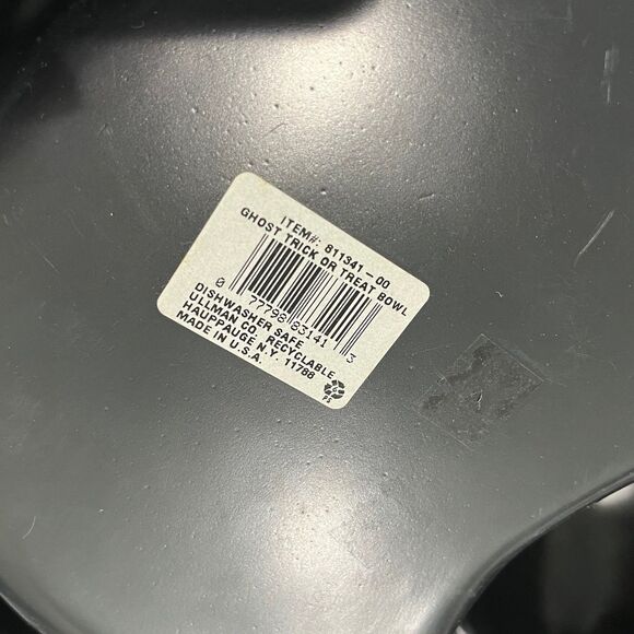 Vintage Ullman Halloween Ghost Trick or Treat Candy Bowl 13” Spooky Pumpkin 3D - Picture 3 of 7